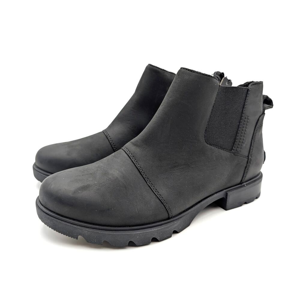 Sorel Emelie III Waterproof Chelsea Boot Round Toe Women's Black Sz US7.5 EU38.5